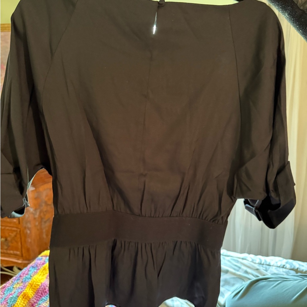 Theory Elegant Black Peplum Blouse